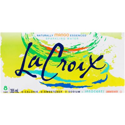 La Croix Eau Gazéifiée à l'Essence Naturelle de Mangue 8cansx355ml