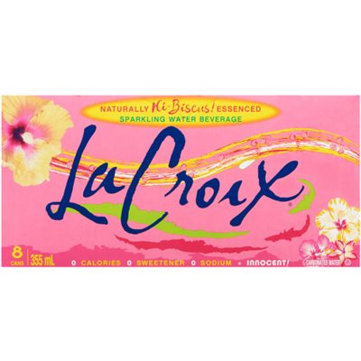 La Croix Boisson d'Eau Gazeuse à l'Essence Naturelle de Hi-Biscus ! 8canx355 ml