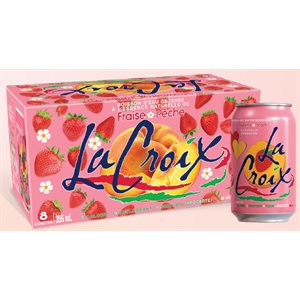 La Croix Eau pétillante Fraise et pêche 8x355ml