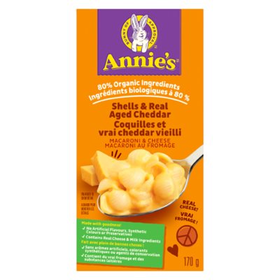 Annie's Coquilles et vrai cheddar vieilli 170g