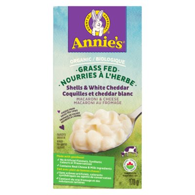 Annie's Coquille Cheddar Blanc (Nourri A l`Herbe) Bio 170g