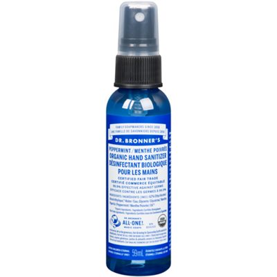 Dr. Bronner's Désinfectant Biologique pour les Mains Menthe Poivrée 59 ml