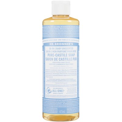 Dr. Bronner's Savon de Castille pur 18-en-1 Non Parfumé pour Bébé 473 ml