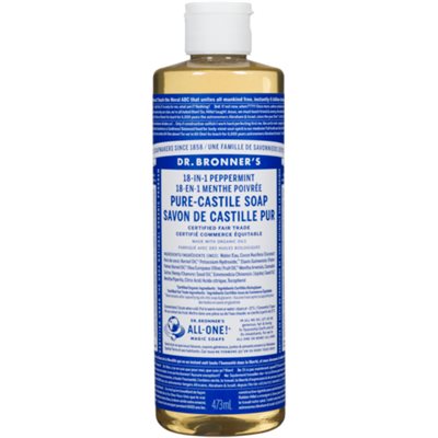 Dr. Bronner's 18-in-1 Peppermint Pure-Castile Soap 473 ml 16oz 