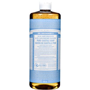 Dr. Bronner's 18-in-1 Baby Unscented Pure-Castile Soap 946 ml 32oz 