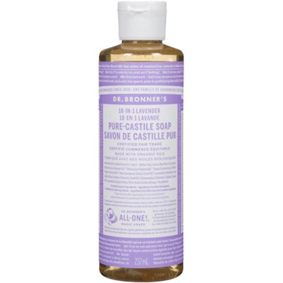 Dr. Bronner's 18-en-1 Lavande Savon de Castille Pur 237 ml