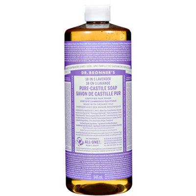 Dr. Bronner's 18-en-1 Savon de Castille Pur Lavande 946 ml