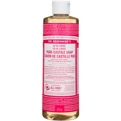 Dr. Bronner's 18-in-1 Rose Pure-Castile-Soap 473 ml 16oz / 