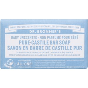 Dr. Bronner's Pure-Castile Bar Soap Baby Unscented 140 g 