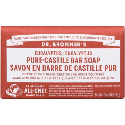 Dr. Bronner's Savon en Barre de Castille Pur Eucalyptus 140 g