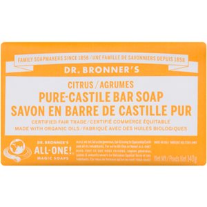 Dr. Bronner's Savon en Barre de Castille Pur Agrumes 140 g