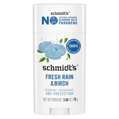 Schmidt's Naturals Déodorant Pluie fraîche + Bouleau 75G