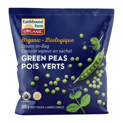 Earthbound Farm Organic Steam in bag Green peas 300g