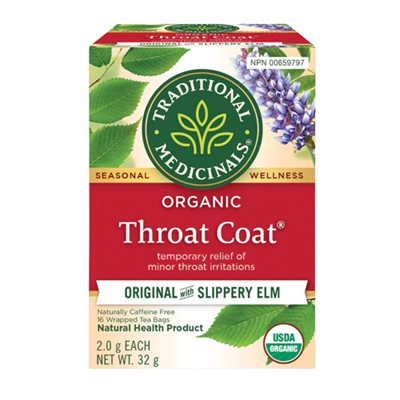 Traditional Medicinals Organic Throat Coat Sore Throat herbal tea 20S