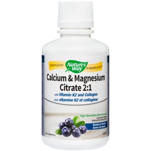 Nature's Way Liquid Calcium Magnesium With K2 Blueberry 500Ml 