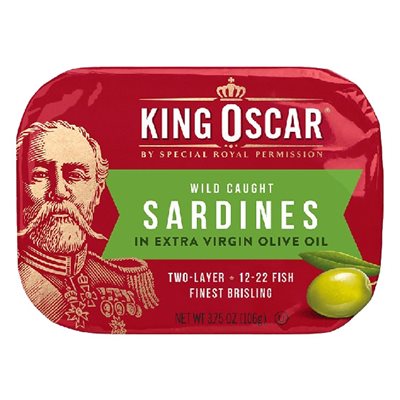 King Oscar Brisling sardines in extra virgin olive oil