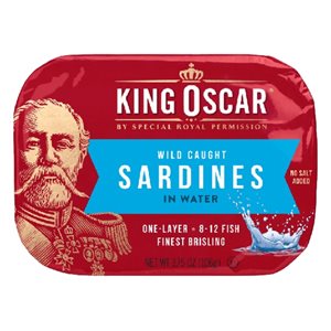 KING OSCAR WILD CAUGHT SARDINES IN WATER 106g