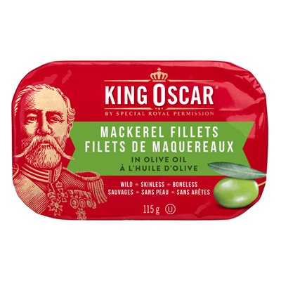 KING OSCAR FILETS DE MAQUEREAUX À L'HUILE D'OLIVE 115g