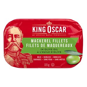 KING OSCAR FILETS DE MAQUEREAUX À L'HUILE D'OLIVE 115g