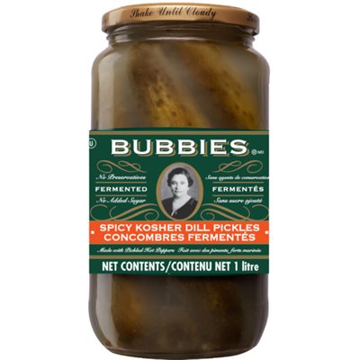 BUBBIE'S SPICY KOSHER DILL PICKLES 1L