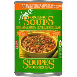 Amy's Kitchen Soupe Biologiques ~ Teneur Reduite En Sodium & Lentilles Et Légumes 398ml