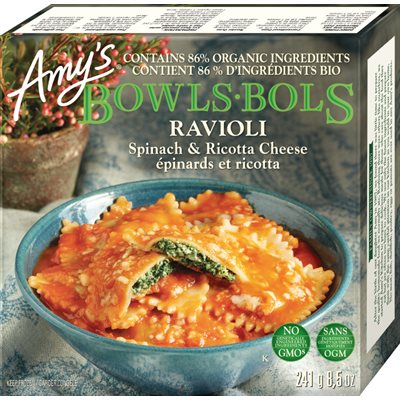 Amy's Kitchen Spinach & Ricotta Cheese Ravioli Bowl 241g