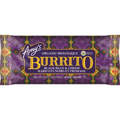 Amy's ORGANIC BLACK BEAN & CHEESE BURRITOS 170g