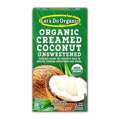 Let's Do Organic Unsweetened Creamed Coconut 200g 200ml