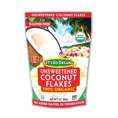 Let's Do Organic Flocons de Noix de Coco Non-Sucrés Biologiques 200g
