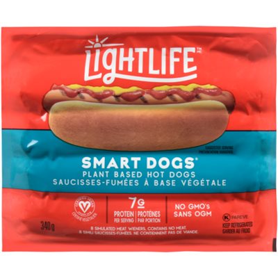 Lightlife Smart Dogs Plant Based Hot Dogs 340 g 