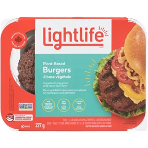 Lightlife Burgers à Base Végétale Deux - Galettes de Simili-Viande de Â¼ lb 227 g