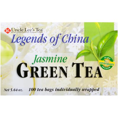 Uncle Lee's Tea Legends of China Green Tea Jasmine 100 Tea Bags Individually Wrapped 160 g 