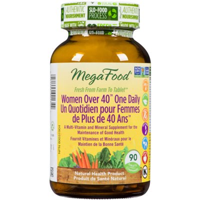 Megafood Multivitamines Quotidiennes pour Femmes de 40 Ans + 90 Comprimés