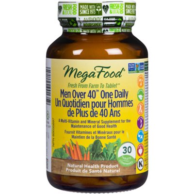 Megafood Multivitamines Quotidiennes pour Hommes de 40 Ans + 30 Comprimés