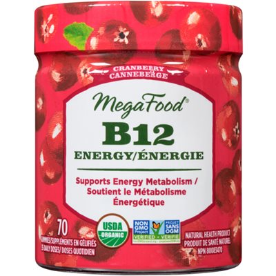 Megafood Vitamine B-12 énergie Canneberge 70 Gelifiés