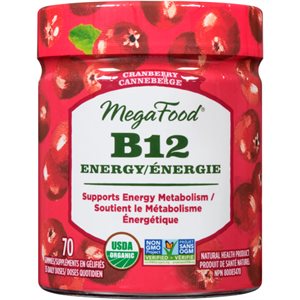 Megafood Vitamine B-12 énergie Canneberge 70 Gelifiés