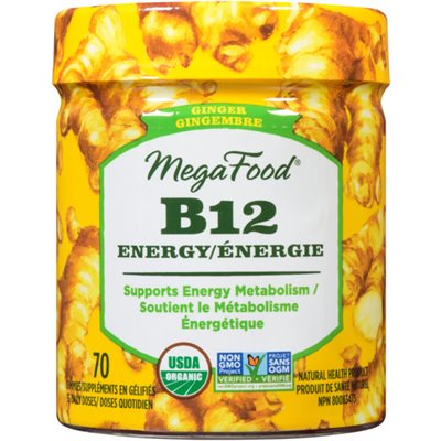 Megafood Vitamine B-12 énergie Gingembre 70 Gelifiés