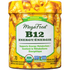 Megafood Vitamine B-12 énergie Gingembre 70 Gelifiés