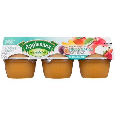 Applesnax Au Naturel Collation Pommes & Fruits Tropicaux 6 x 113 g (678 g)