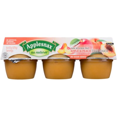 Applesnax Au Naturel Collation Pommes & Pêches 6 x 113 g (678 g)