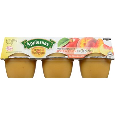 Applesnax Fruit Snack Apple & Peach Organic 6 Servings x 113 g (678 g) 