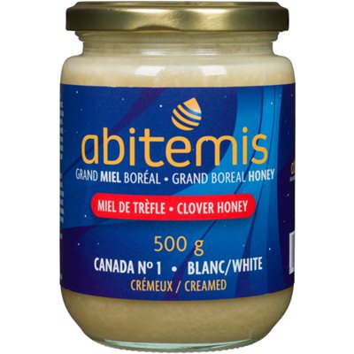 Abitemis Miel de Tréfle Blanc Crémeux 500 g