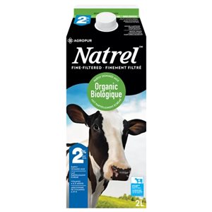 Natrel Finement Filtré Lait Partiellement écrémé Biologique 2% M.G. 2 L