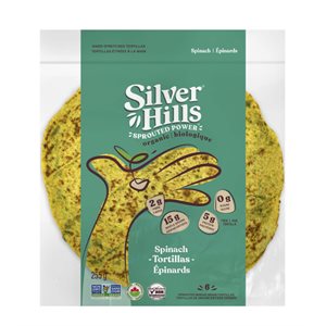 Silver Hills Tortillas épinards Biologique 6 Tortillas étirées à la Main 255 g