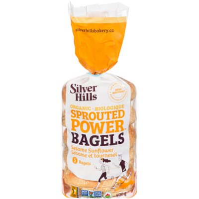Silver Hills Sprouted Power Bagels Sesame Sunflower Organic 5 Bagels 400 g 400g