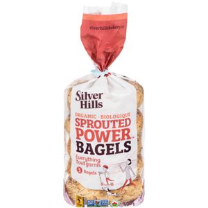 Silver Hills Sprouted Power Bagels Everything Organic 5 Bagels 400 g 400g