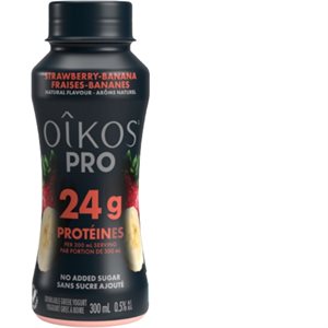 Oikos Pro Yogourt grec protéiné fraise banane 300 ml