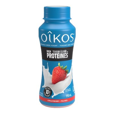 Oikos High Protein Greek Yogourt Drink-Strawberry