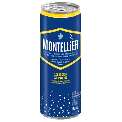 Montellier Eau minérale gazéifiée avec arôme naturel de citron 355ml Montellier Eau minérale gazéifiée avec arôme naturel de citron 355ml