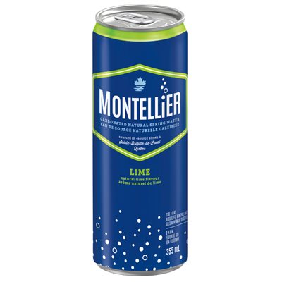 Montellier Carbonated Natural Spring Water-Lime 355ml